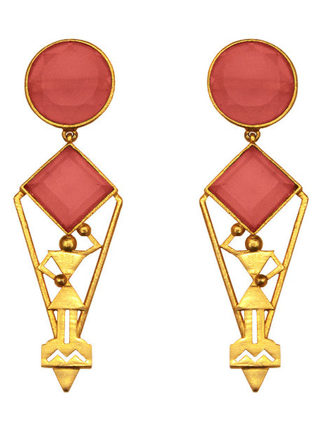 Geometric Warli Art Earrings